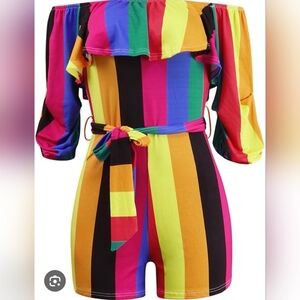 SHEIN Vibrant Striped Romper